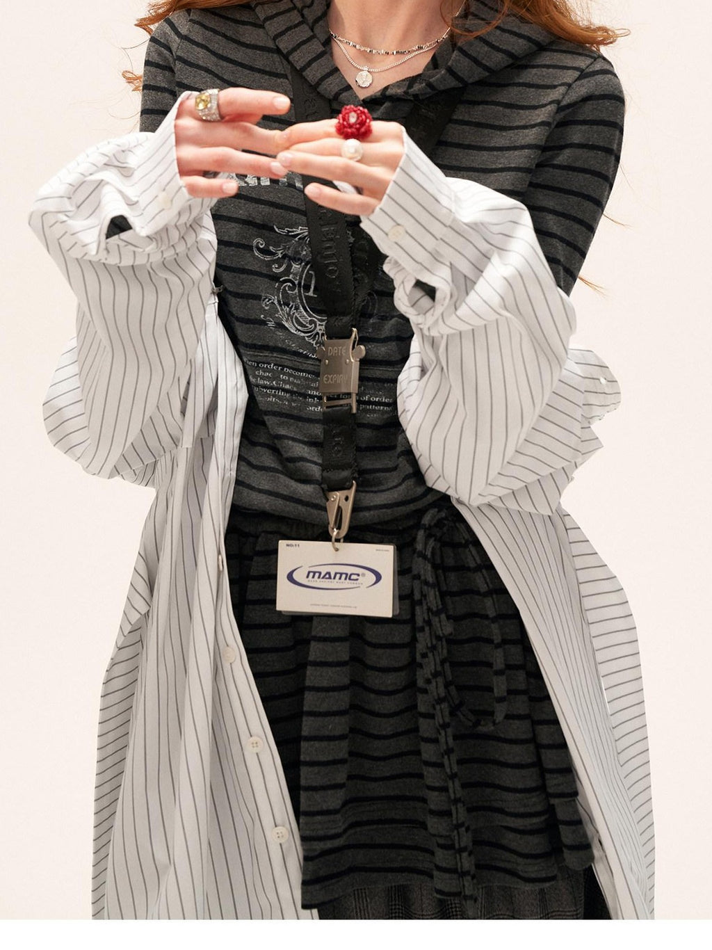 mamc Black Striped Hooded Drawstring Tie Waist Women's Cotton Casual Mini Dresses