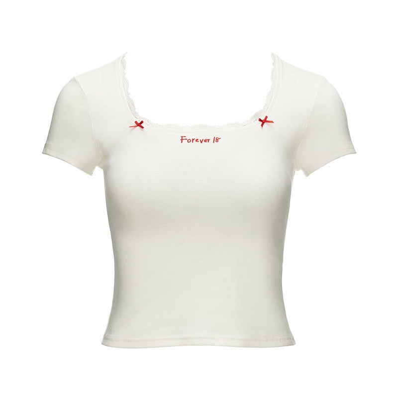 mamc_Cropped_Bow_Lettering_Square_Neck_Slim_Women's_Cotton_Casual_Top_&_Pants_Sets_1046606675662_MISSTT