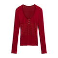 mamc_Cutout_Patchwork_V-neck_Slim_Fit_Cross_Women's_Stretch_Long_Sleeve_T-shirts_961742251894_MISSTT