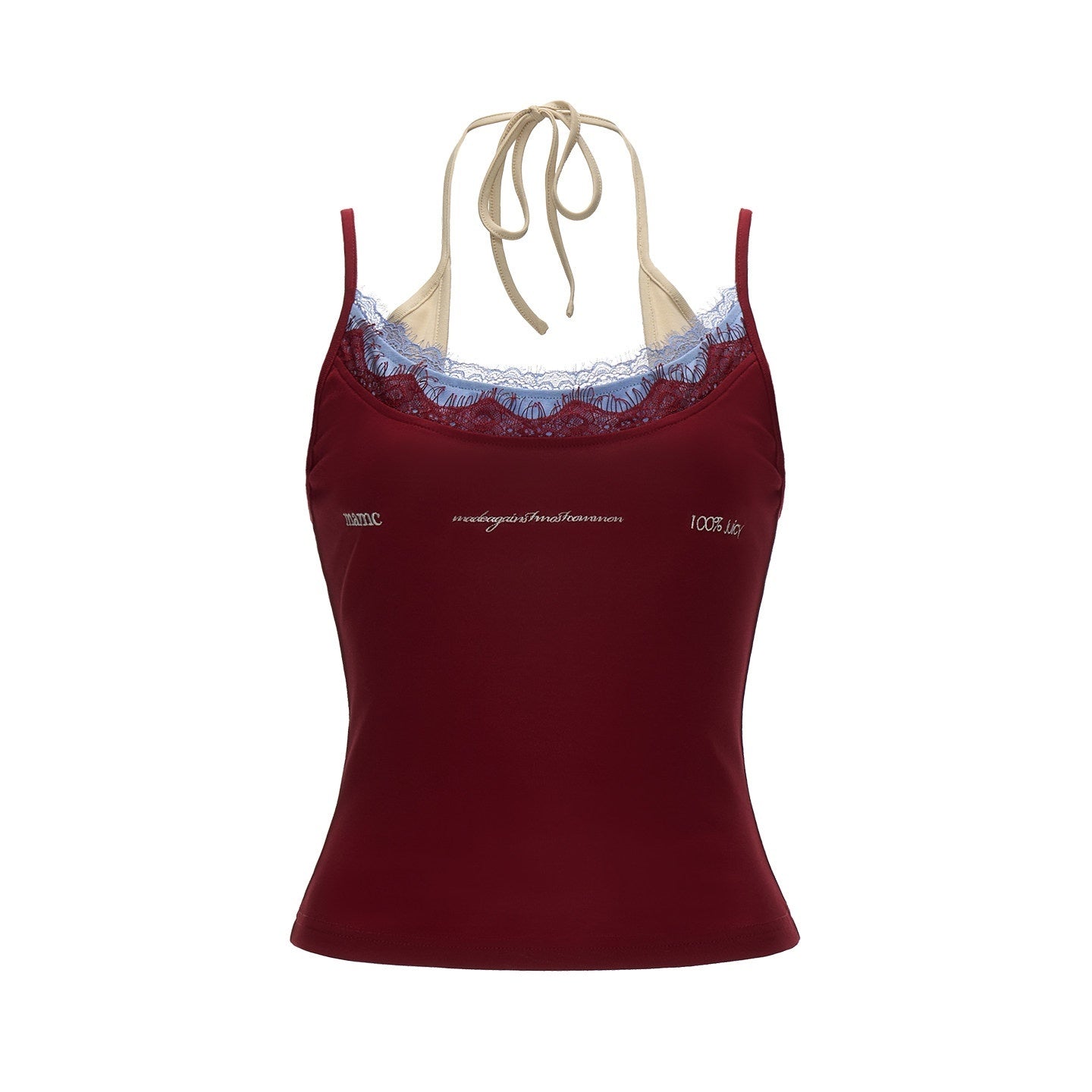 mamc_Embroidered_Lettering_Faux_Layered_Women's_Cotton_Blend_Camisoles_1053911592434_MISSTT