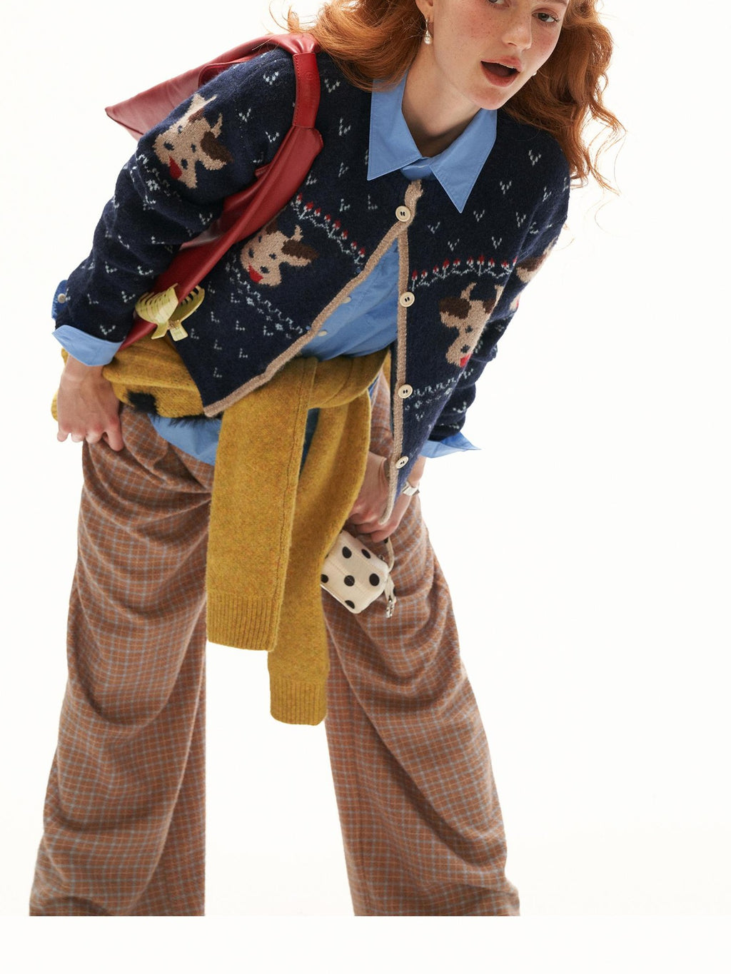 mamc Fair Isle Animal Jacquard Women's Acrylic Cardigans