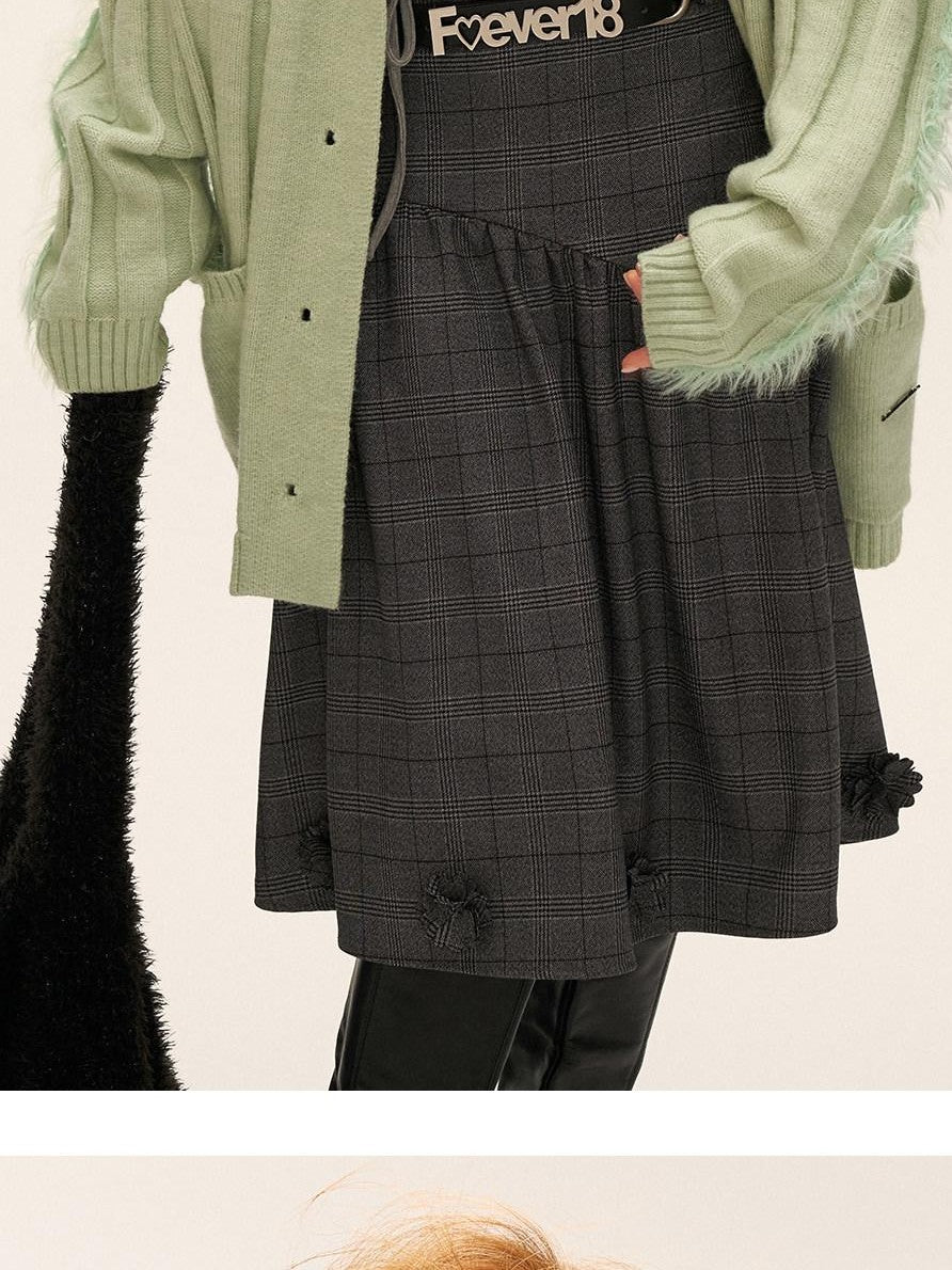 mamc Faux Fur Ribbed Lapel Pocket Mid Length Loose Women's Acrylic Blend Cardigans