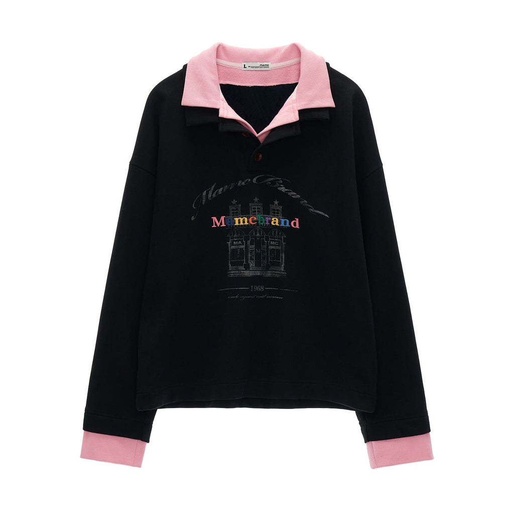 mamc_Faux_Two_Piece_Button_Polo_Women's_Cotton_Blend_Quarter-zip_Sweatshirts_986129570632_MISSTT