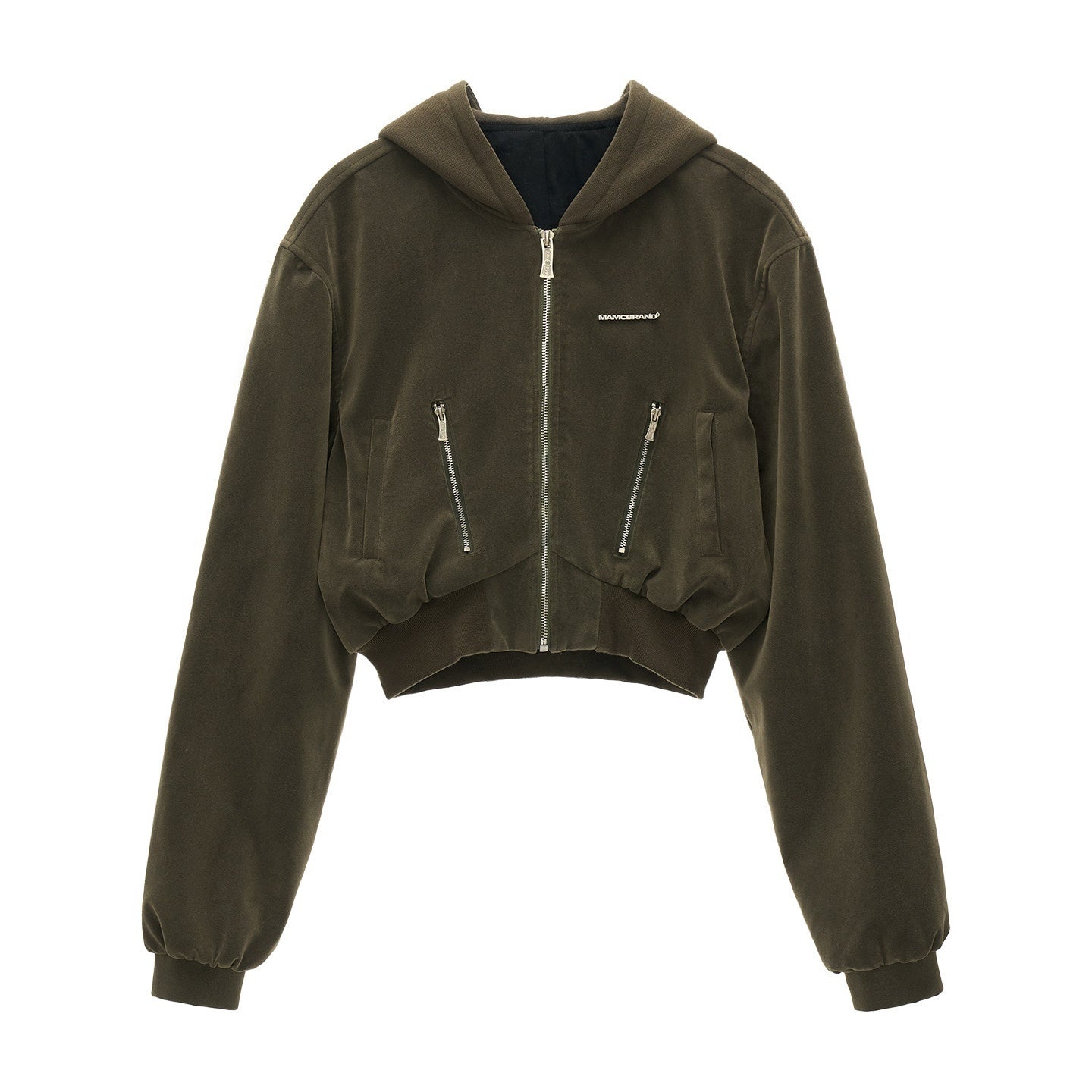 mamc_Green_Hooded_Zipper_Suede_Retro_Boxy_Women's_Pu_Cropped_Jackets_968192939043_MISSTT