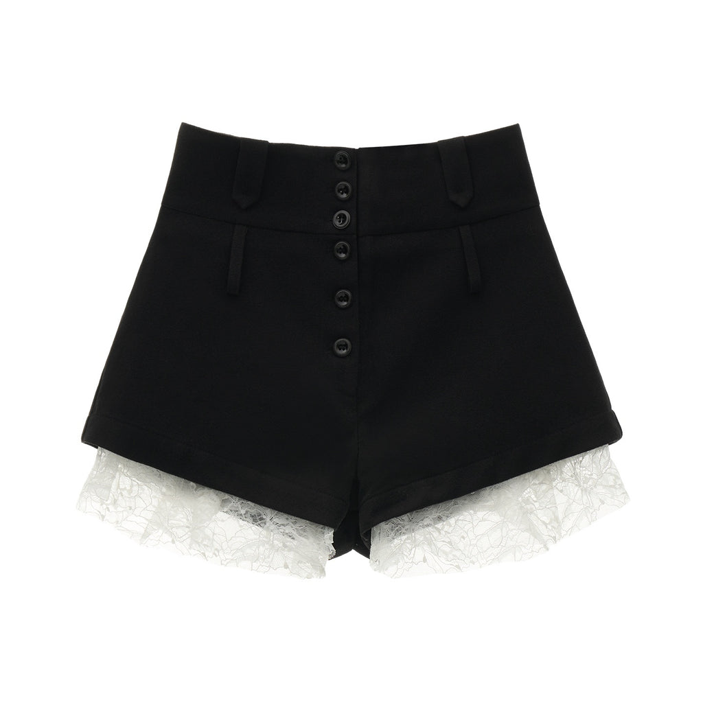 mamc_Lace_Trim_Button_Front_High_Waist_A_Line_Women's_Wool_Blend_Chino_Shorts_1070591215026_MISSTT