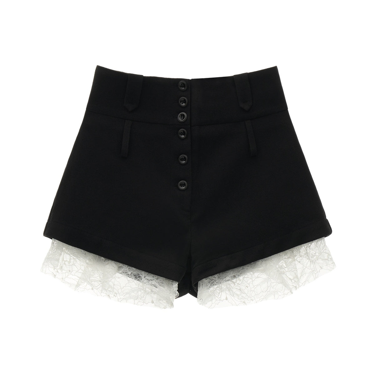 mamc_Lace_Trim_Button_Front_High_Waist_A_Line_Women's_Wool_Blend_Chino_Shorts_1070591215026_MISSTT