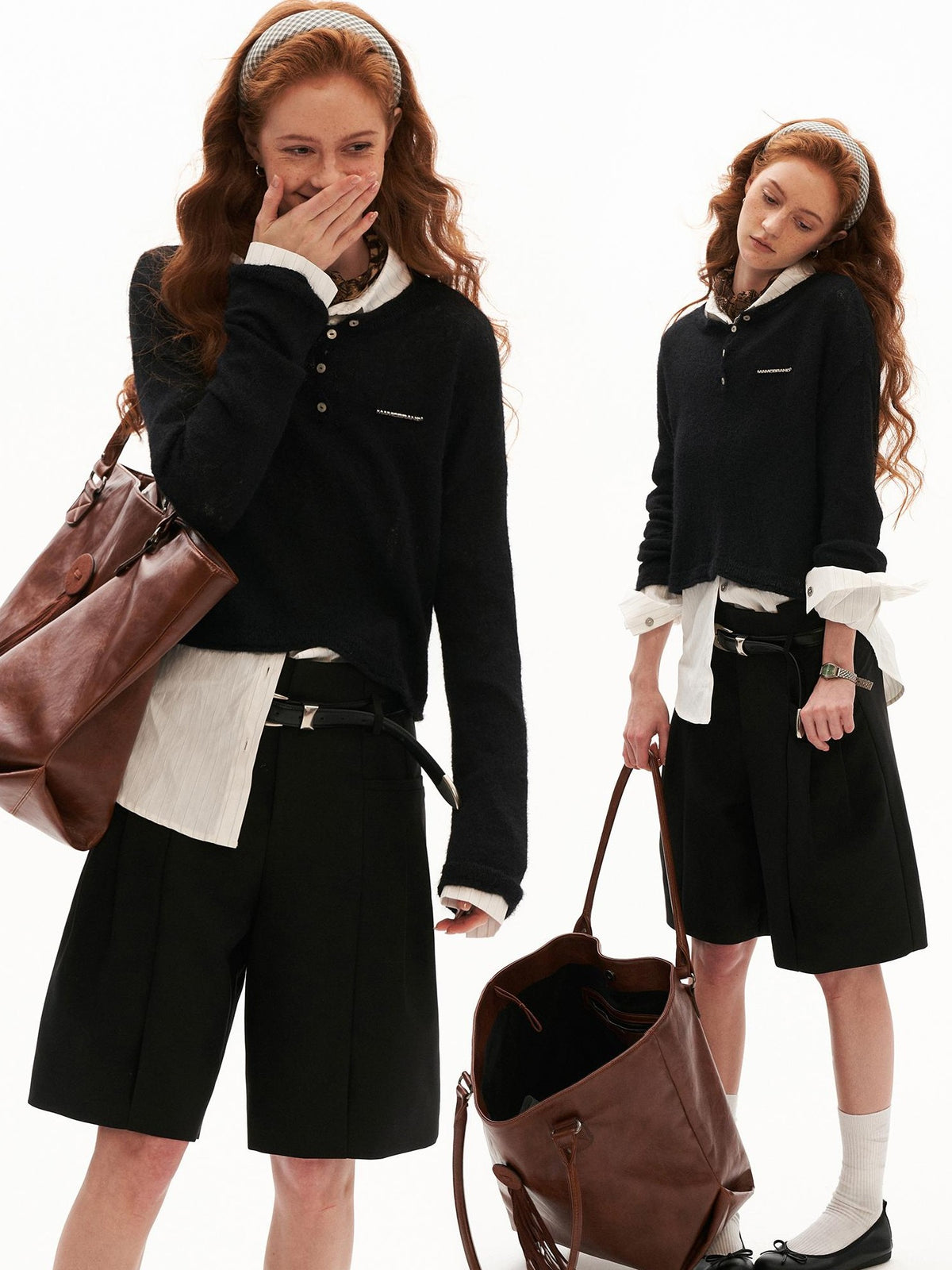 mamc Open Back Cropped Wool Blend Women's Sweaters