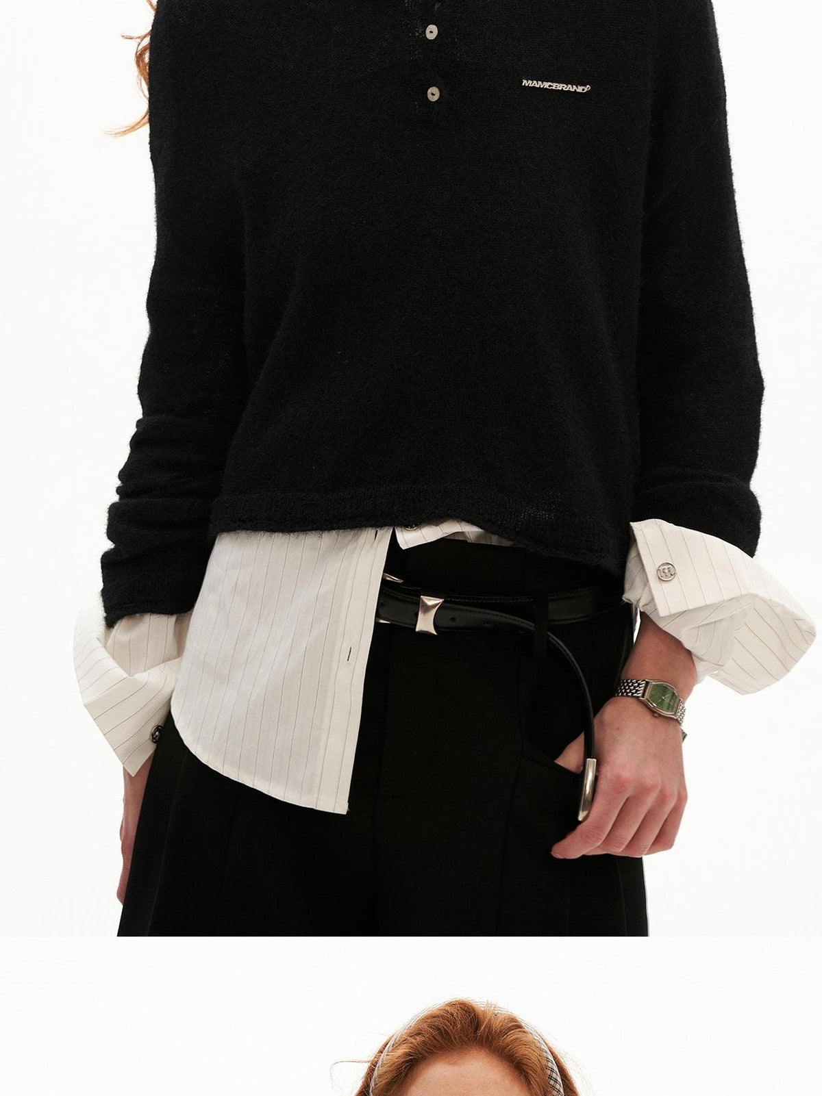 mamc Open Back Cropped Wool Blend Women's Sweaters