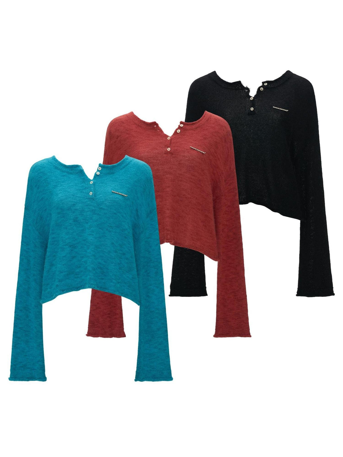 mamc Open Back Cropped Wool Blend Women's Sweaters