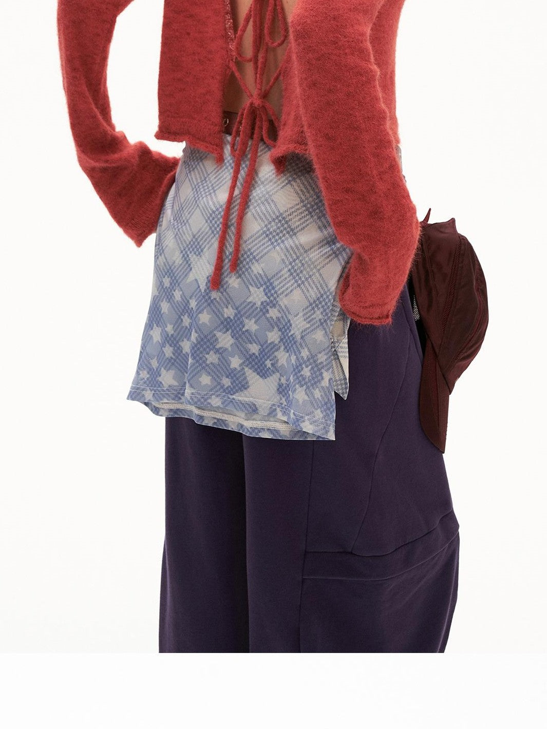 mamc Open Back Cropped Wool Blend Women's Sweaters