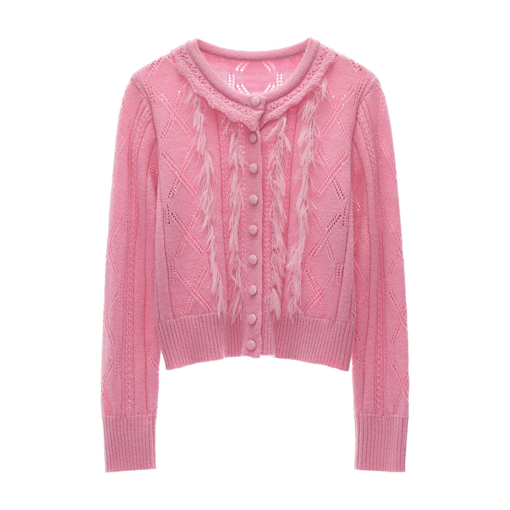 mamc_Openwork_Ruffle_Collar_Button_Front_Long_Sleeve_Women's_Acrylic_Knit_Cardigans_982169907777_MISSTT