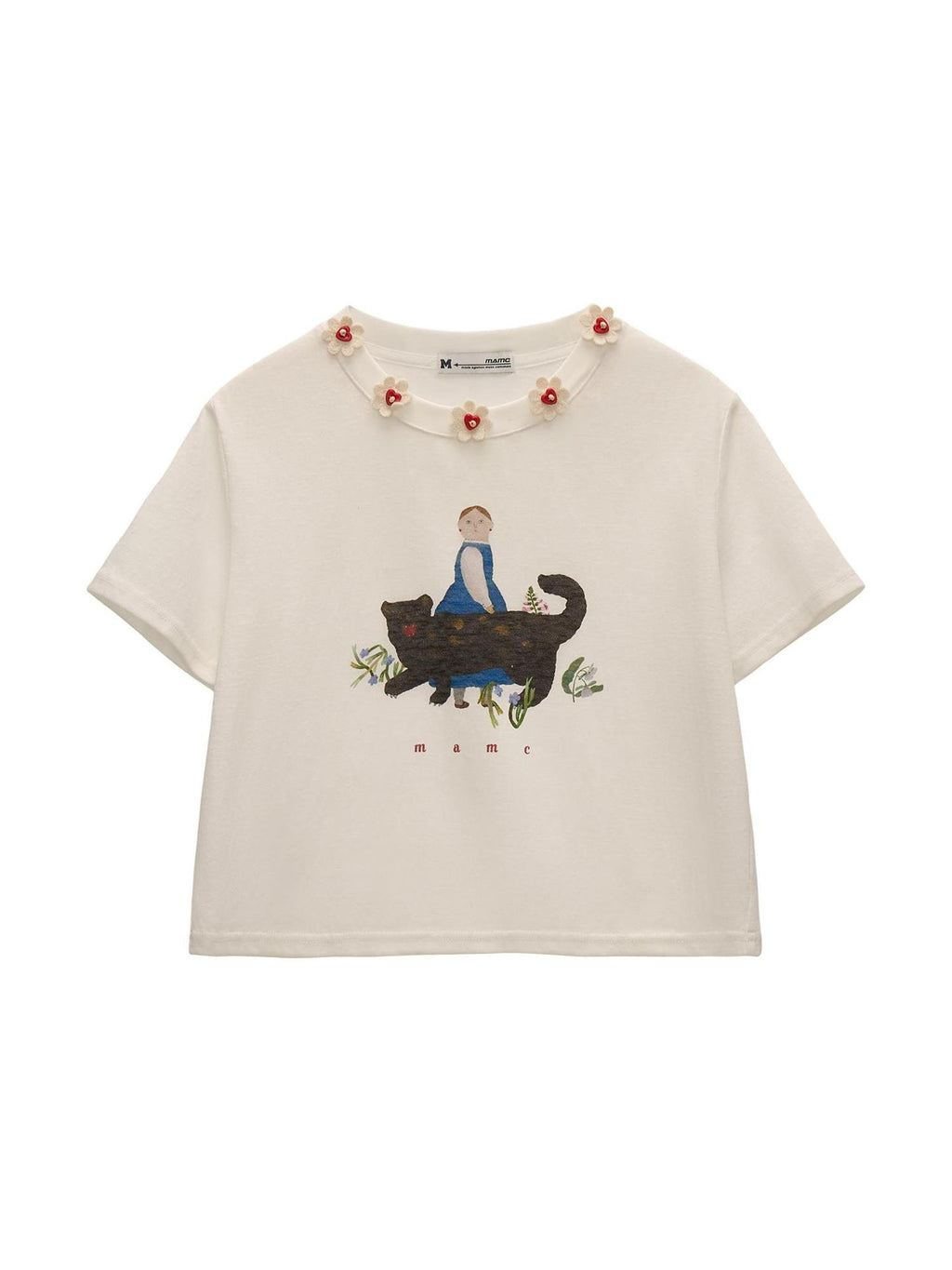 mamc Panther Oil Painting Print Slim Fit Women's Cotton Crop Tops