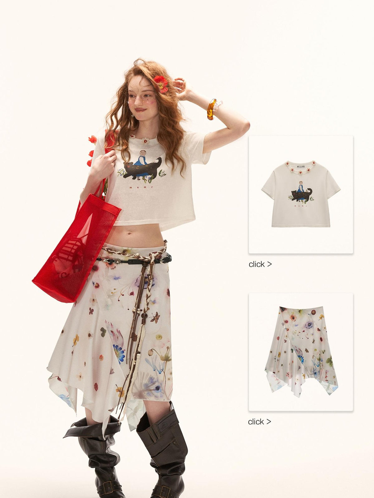 mamc Panther Oil Painting Print Slim Fit Women's Cotton Crop Tops