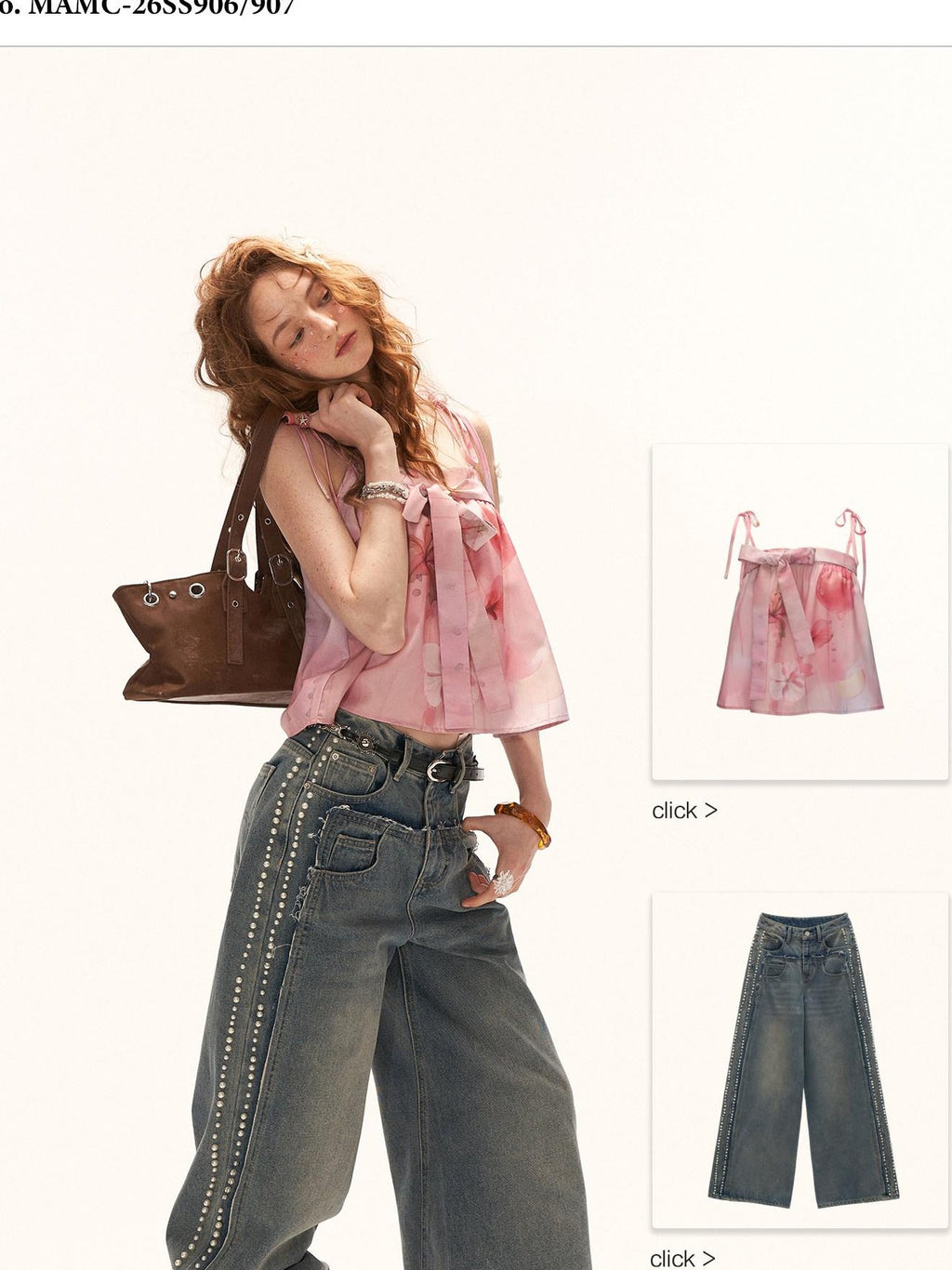 mamc Peach Bow Spaghetti Strap Women's Polyester Loose Fit Tube Tops