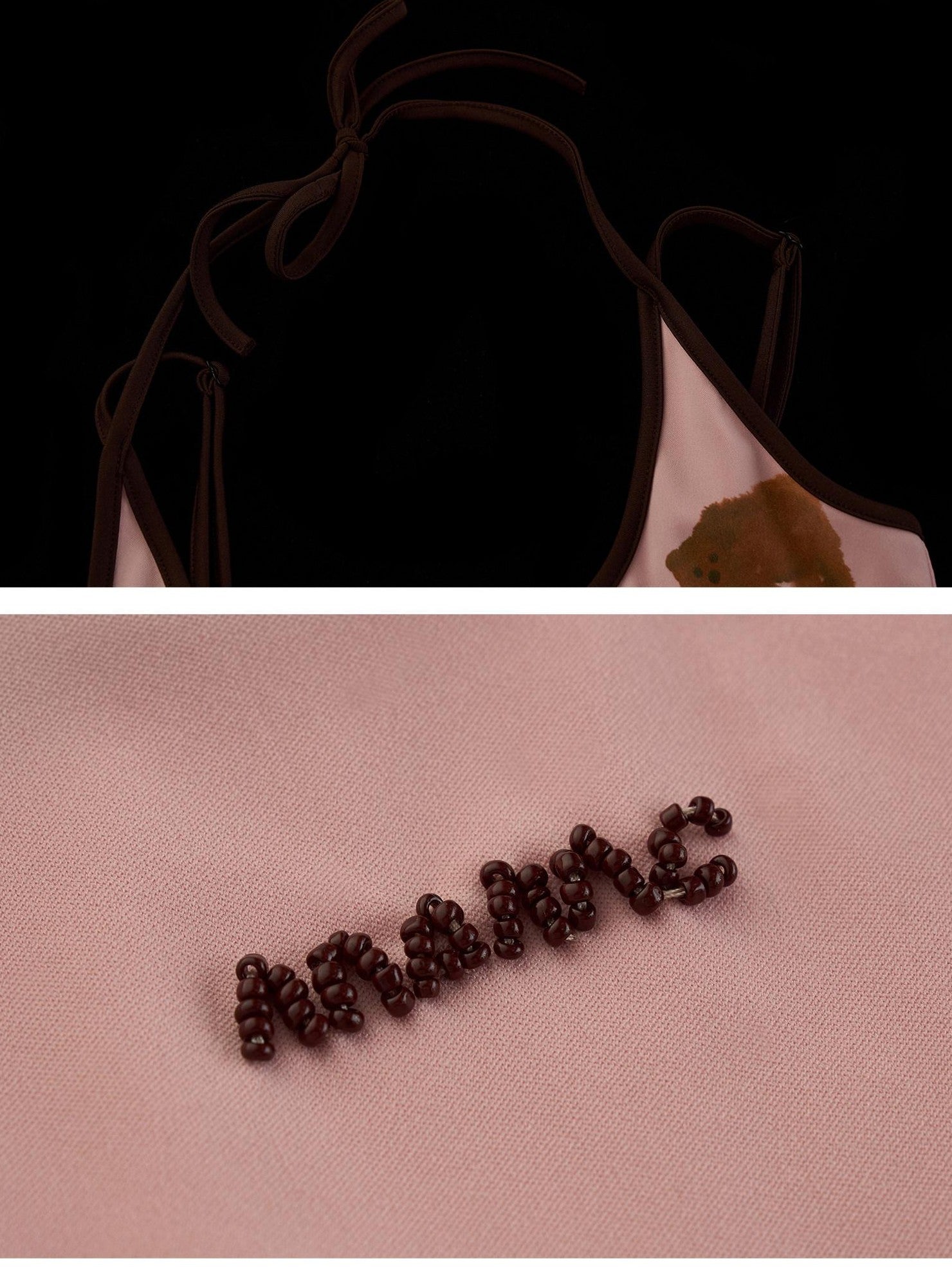 mamc Pink Animal Print Double Strap Tie Square Neck Crop Women's Polyester Tank Tops