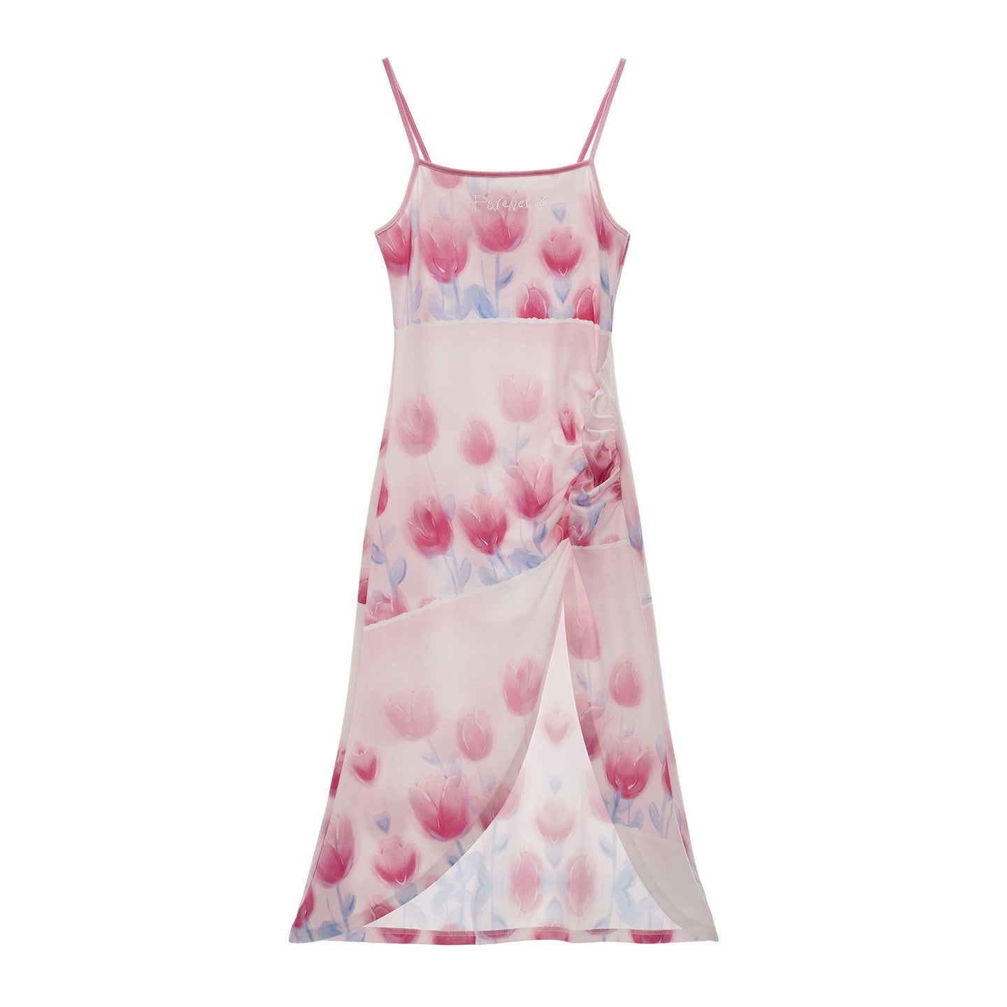 mamc_Pink_Tulip_Hem_Slit_Spaghetti_Strap_Women's_Cotton_Slip_Maxi_Dresses_983374993738_MISSTT