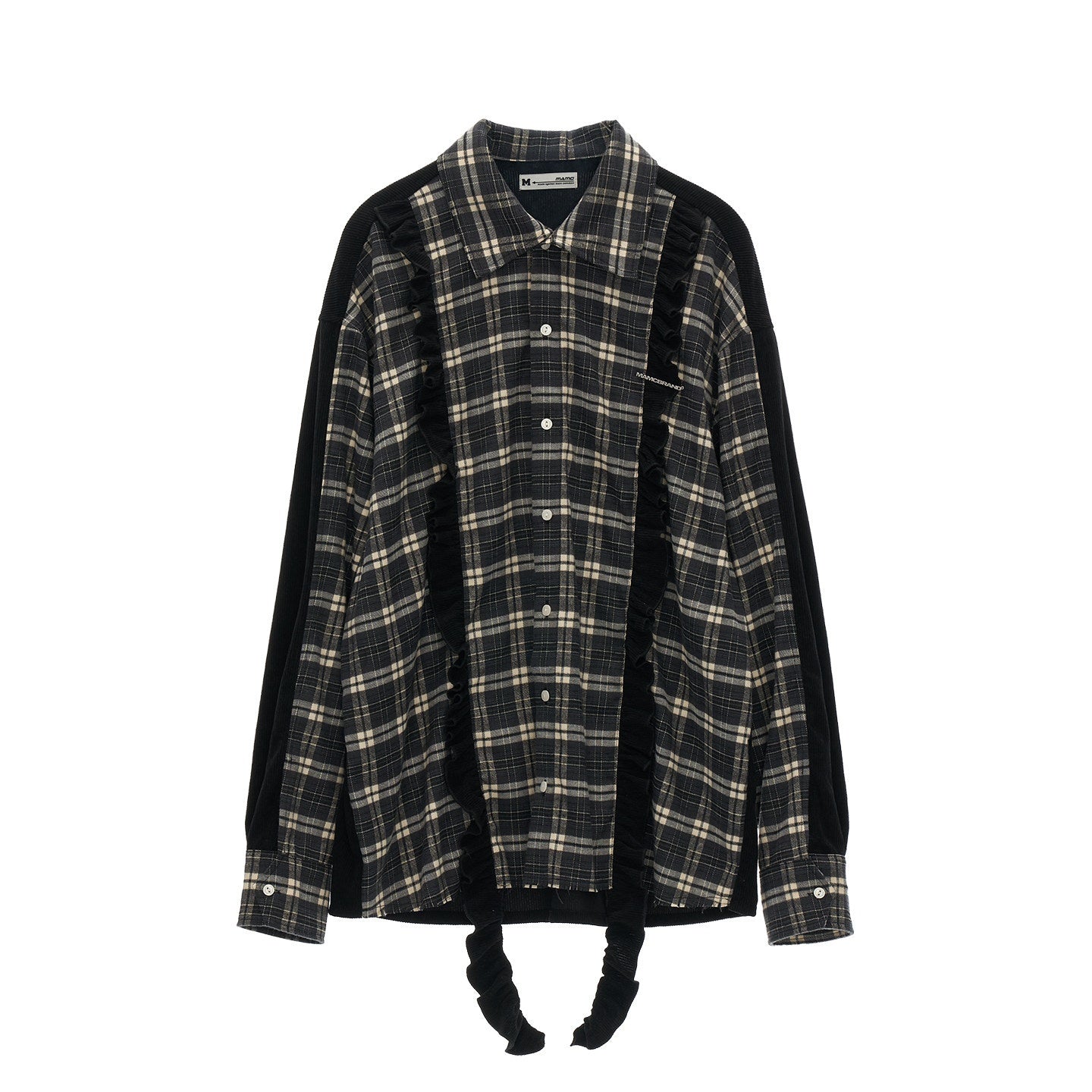 mamc_Plaid_Patchwork_Lapel_Collar_Loose_Fit_Women's_Polyester_Blend_Shirts_984136200346_MISSTT