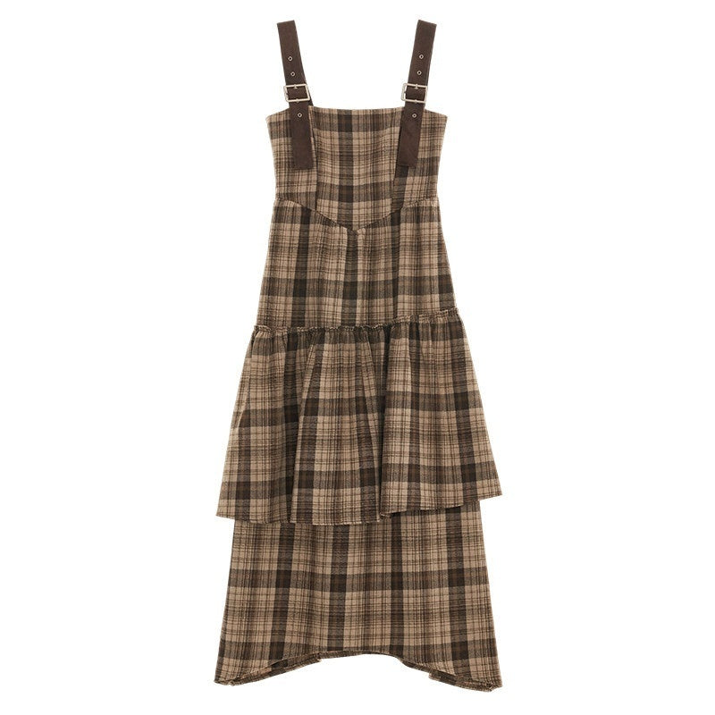 mamc_Plaid_Spliced_Leather_Irregular_Sleeveless_Women's_Polyester_Casual_Maxi_Dresses_744424699690_MISSTT