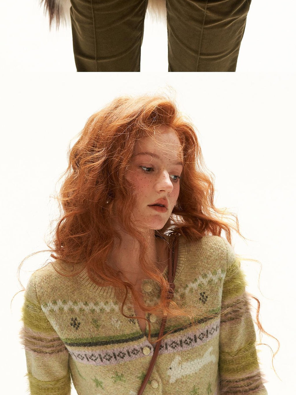 mamc Rabbit Fair Isle Animal Pattern Women's Acrylic Cardigans