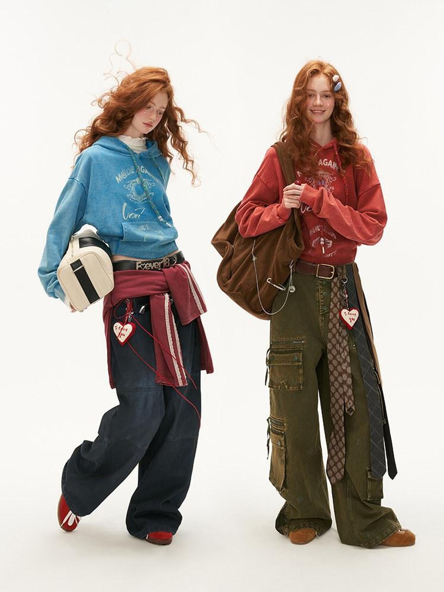 mamc Relaxed Cropped Logo Letter Hooded Women's Cotton Sweatshirts