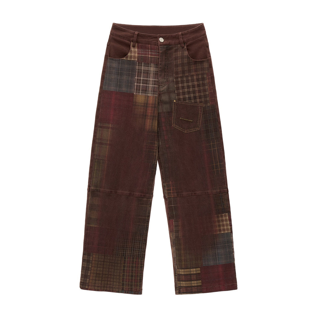 mamc_Retro_Printed_Plaid_Relaxed_Pockets_Button_Fly_Women's_Straight-leg_Jeans_979724596764_MISSTT