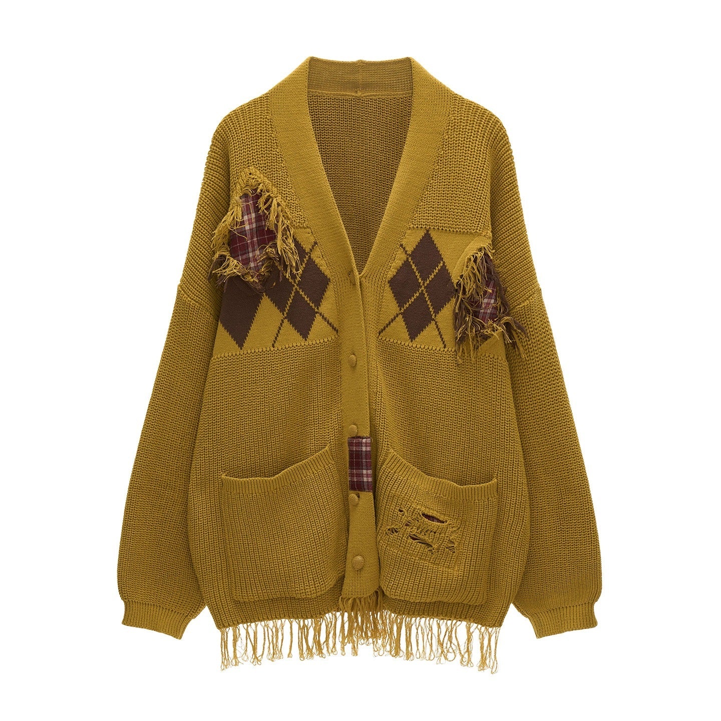mamc_Slouchy_Applique_Fringe_Diamond_Women's_Regenerated_Cellulose_Cardigans_999624303180_MISSTT