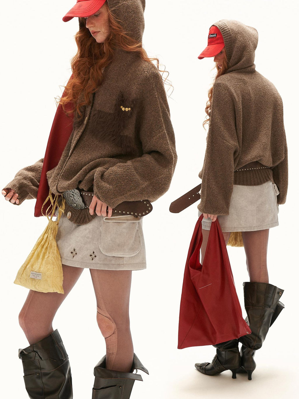mamc Soft Suede Fold Over Pocket A Line Women's Polyester Mini Skirts