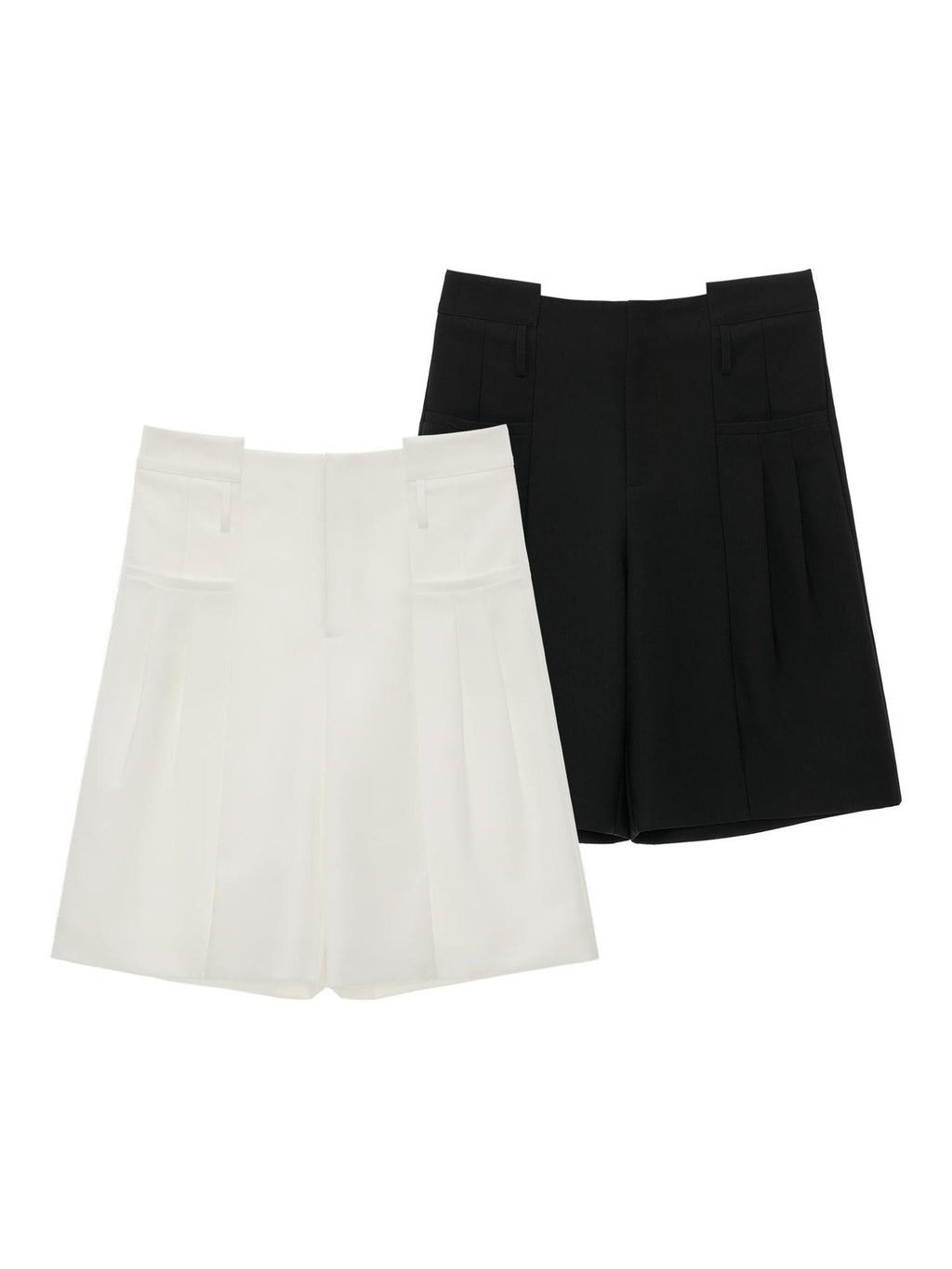 mamc Solid Pocket Loose Straight Leg Casual Women's Polyester Bermuda Shorts