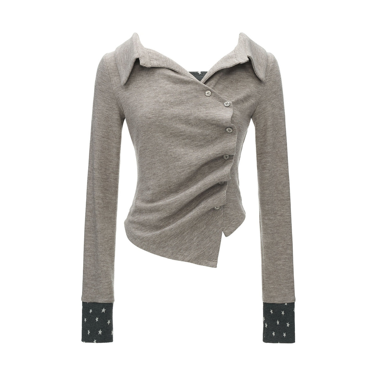 mamc_Star_Print_Faux_Two_Piece_Lapel_Women's_Viscose_Cardigans_1088125610452_MISSTT