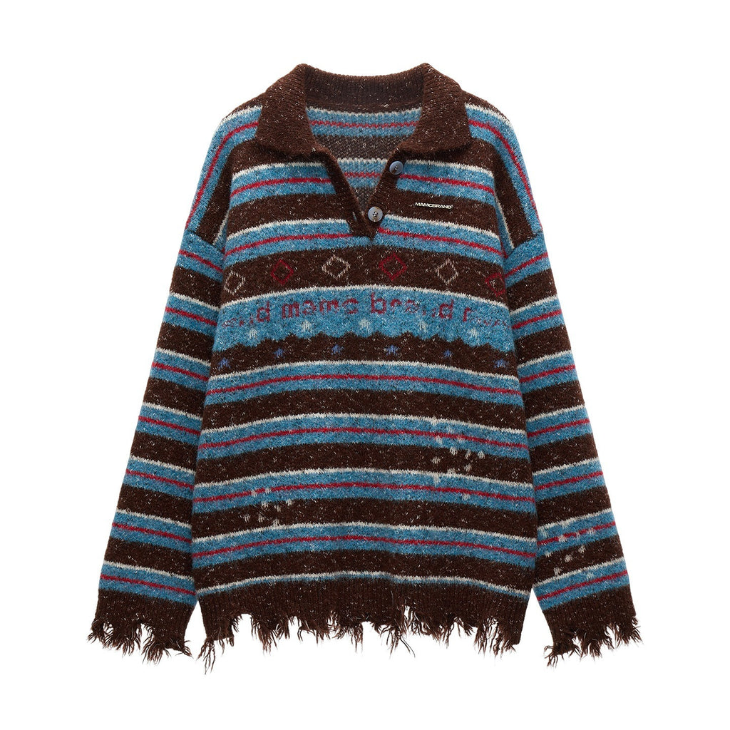 mamc_Star_Stripe_Polo_Collar_Fringe_Women's_Viscose_Blend_Sweaters_987527493752_MISSTT