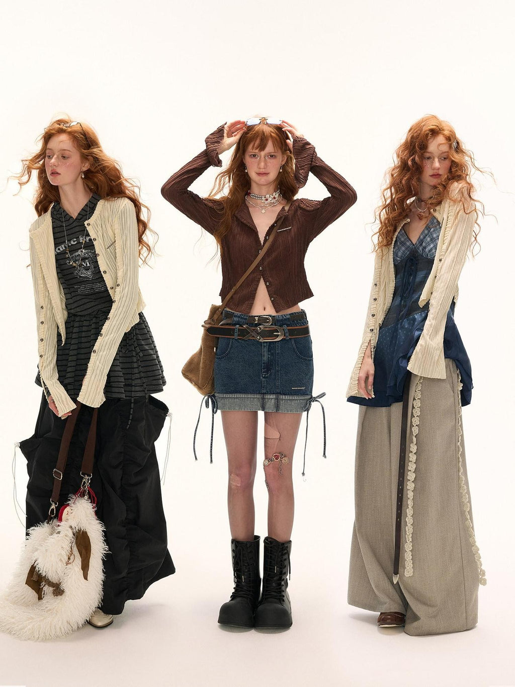 mamc Striped Multi Button Knit Long Sleeve Women's Polyester Spandex Blend Cardigans