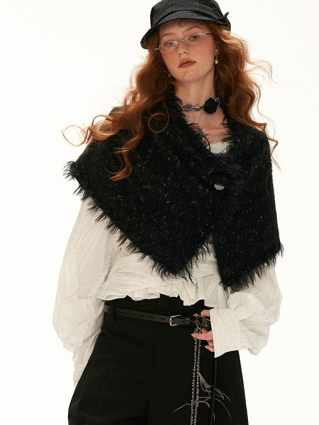 mamc Textured Dual Use Wool Blend Women's Scarves & Shawls