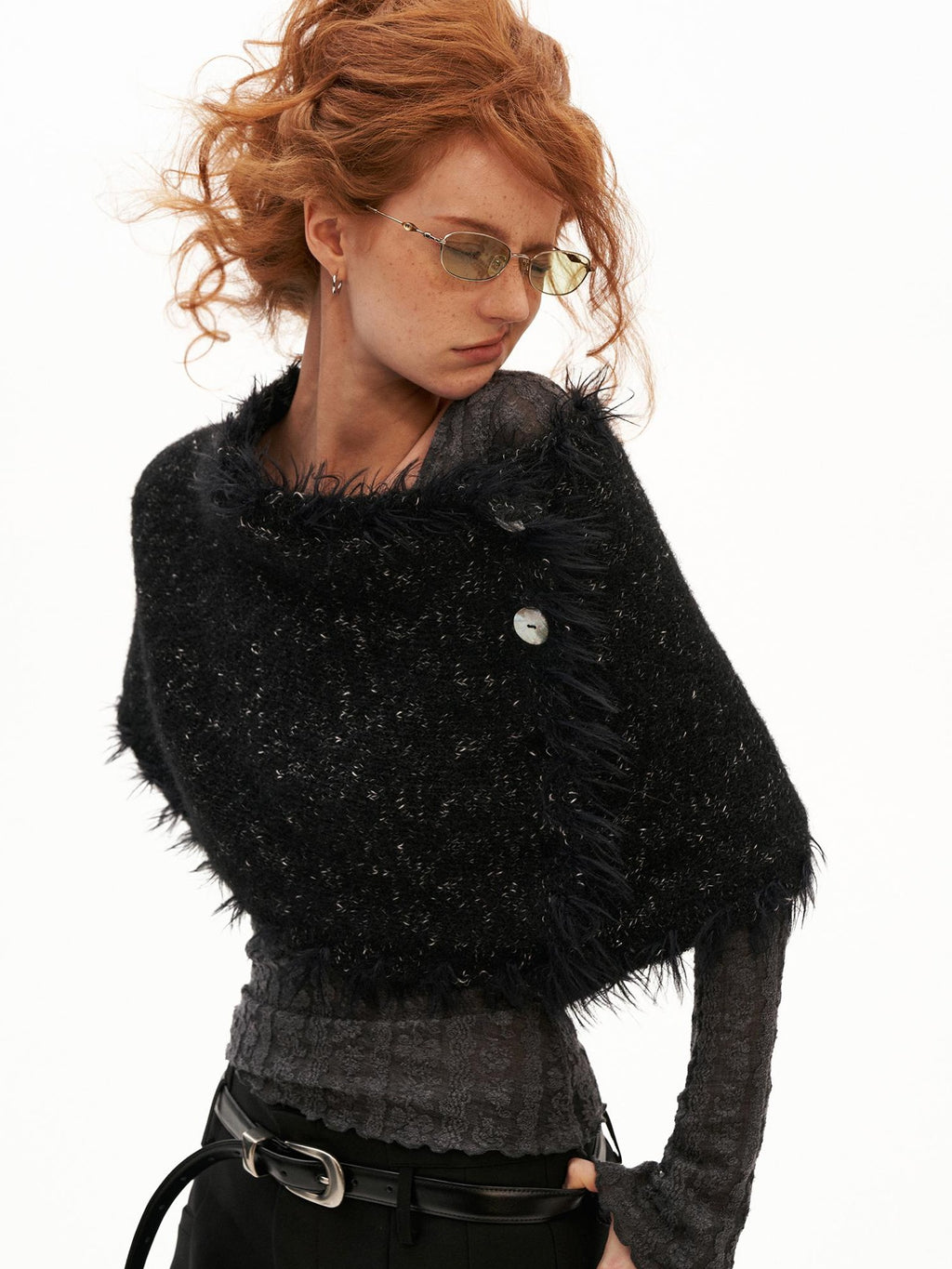 mamc Textured Dual Use Wool Blend Women's Scarves & Shawls