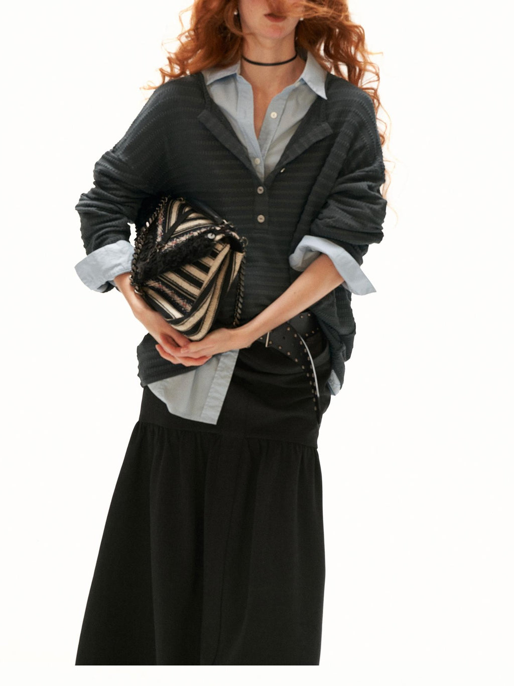 mamc Textured Henley Long Sleeve Women's Spandex Cardigans