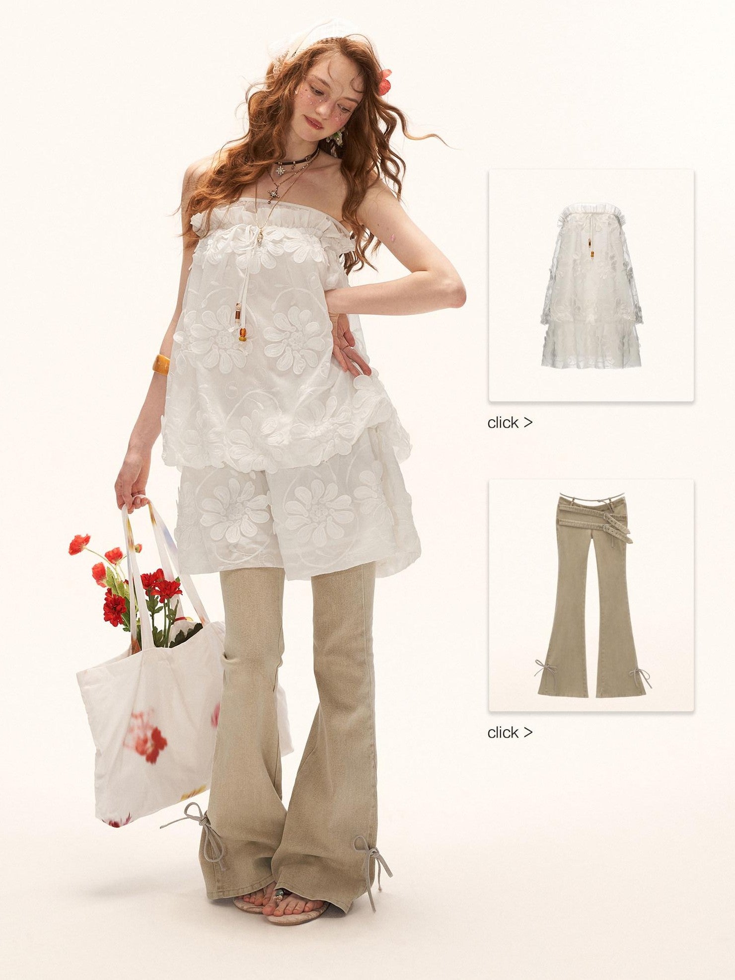 mamc Vintage Multi Belt Slimming High Waist Women's Cotton Blend Flare Jeans