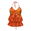 mamc_Warm_Orange_Floral_Drawstring_Backless_V-neck_Women's_Polyester_Halter_Tops_1052031434403_MISSTT