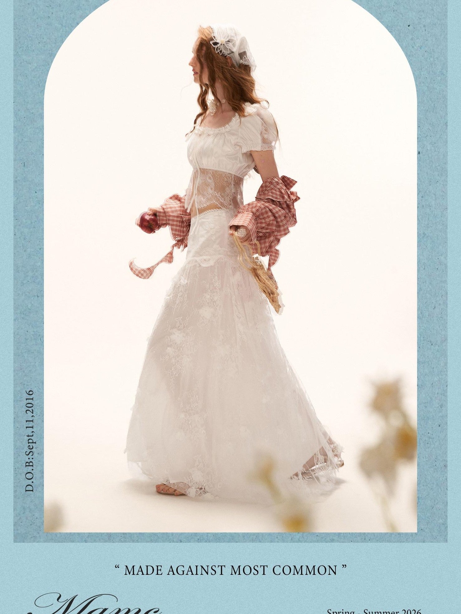 mamc White 3d Floral Applique Aline Long Women's Cotton Tulle Skirts