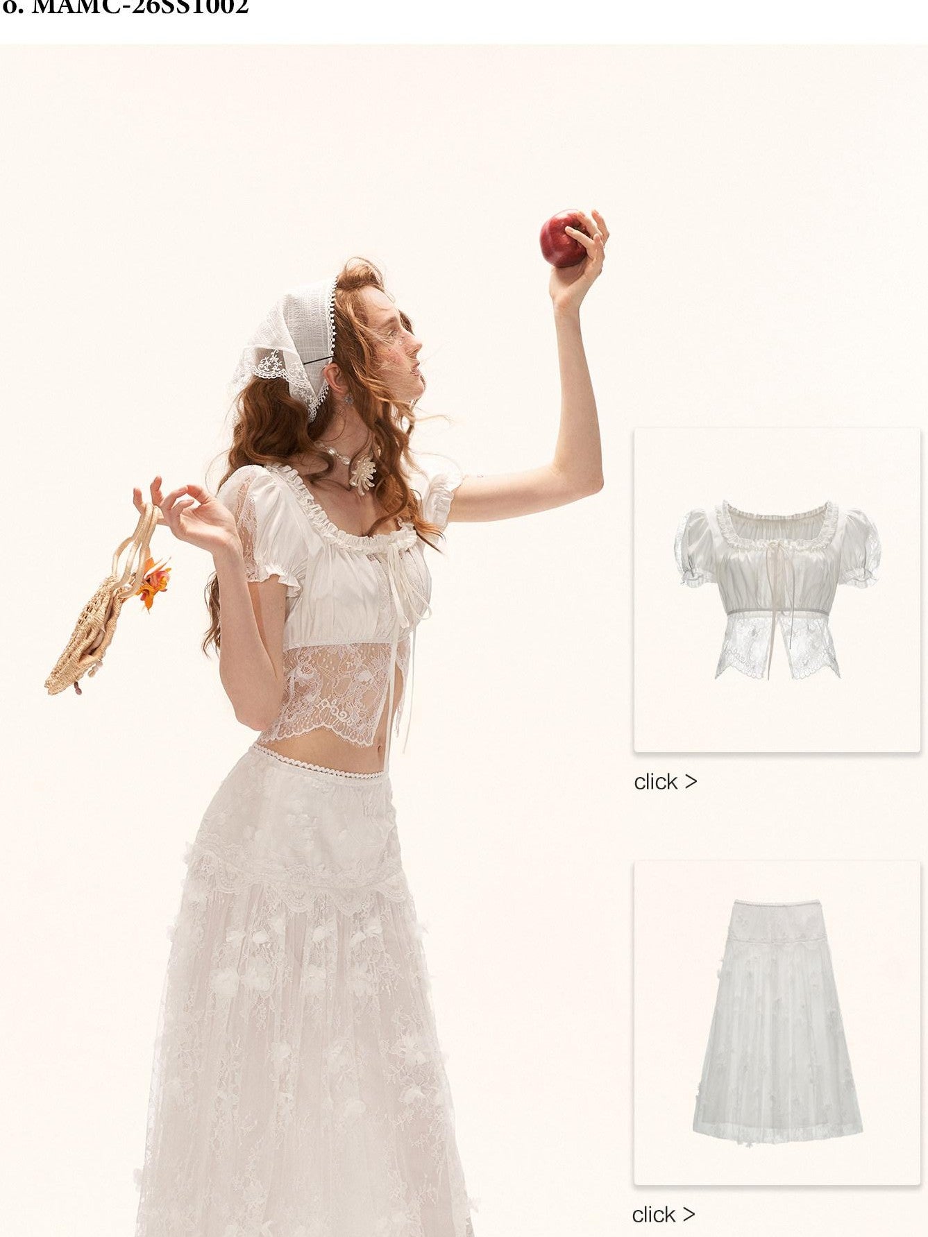 mamc White 3d Floral Applique Aline Long Women's Cotton Tulle Skirts