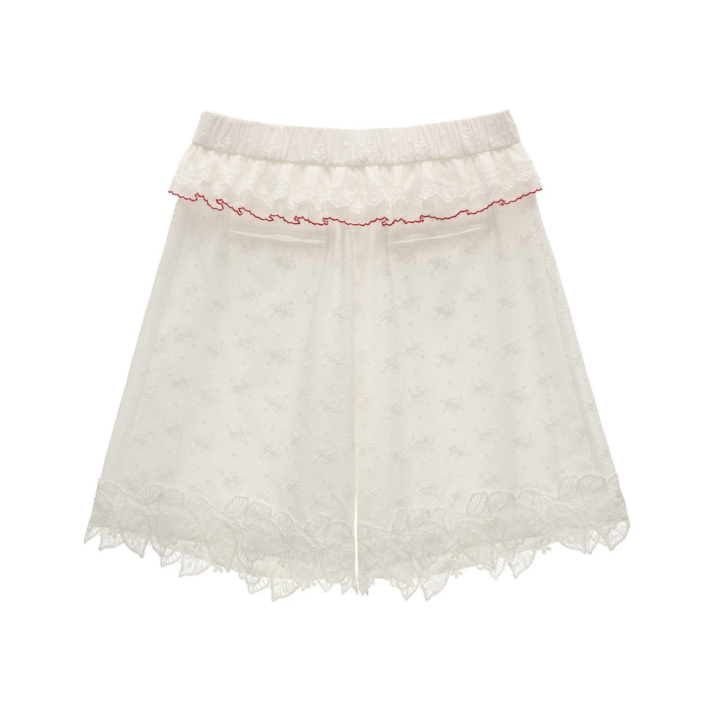 mamc_White_Lace_Patchwork_Casual_Wide_Leg_Women's_Cotton_Bermuda_Shorts_1052028794612_MISSTT