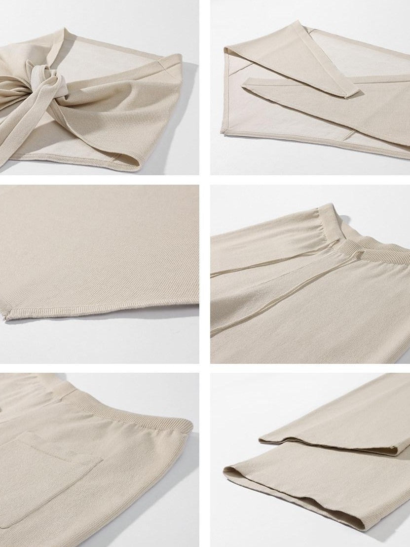 rovente Apricot Bandeau Vest Women's Natural Linen Blend Casual Top & Pants Sets