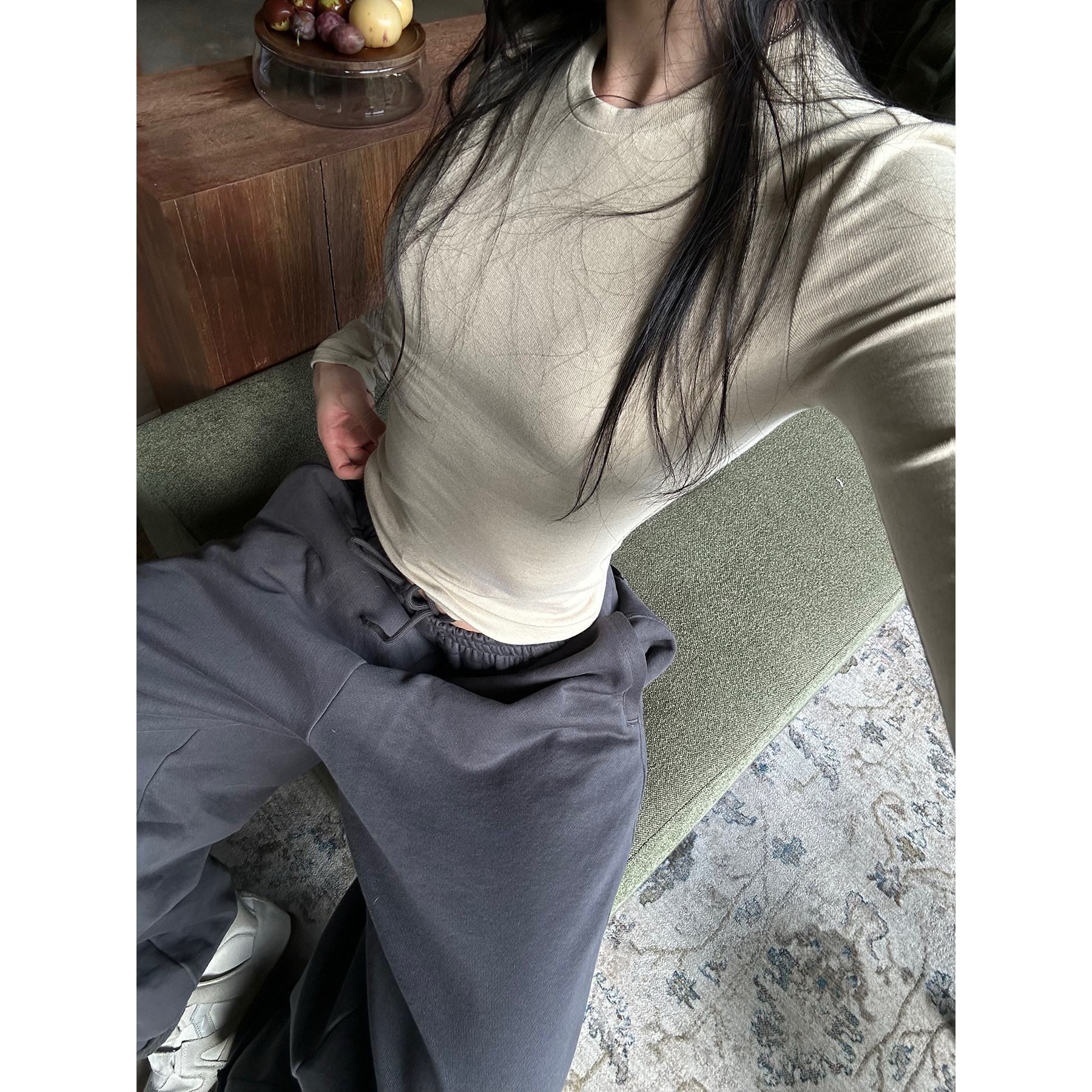 rovente_Apricot_Slim_Fit_Round_Neck_Knitted_Women's_Viscose_Blend_Long_Sleeve_T-shirts_988064659356_MISSTT