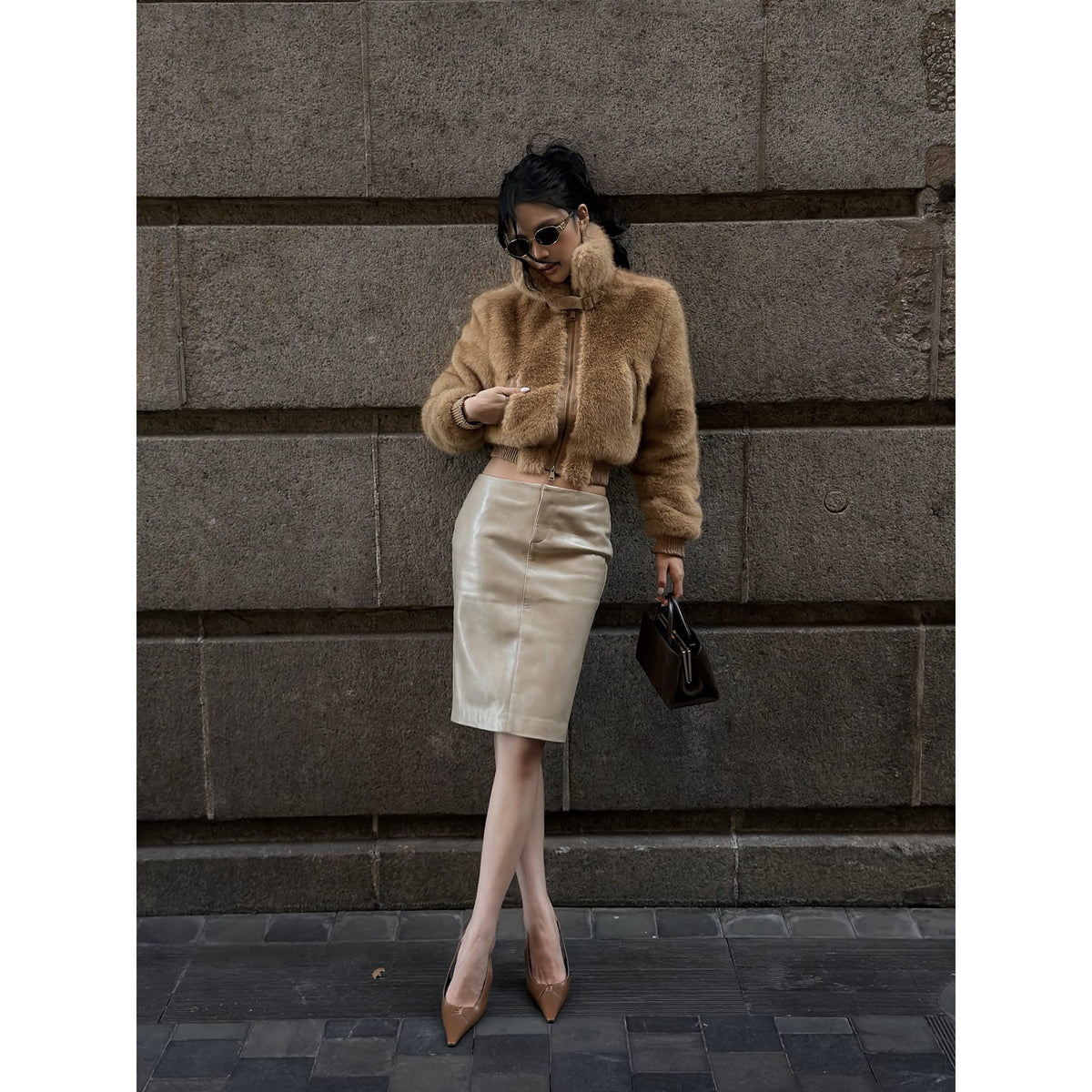 rovente_Beige_Front_Zip_Bodycon_Pu_Women's_Midi_Skirts_1091310745551_MISSTT