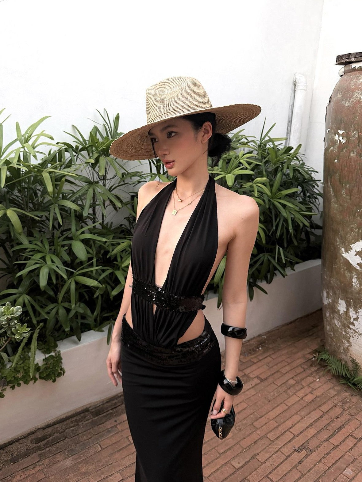 rovente Black Bodycon Hip Hugging Fishtail Slim Sexy Women's Sequin Maxi Skirts