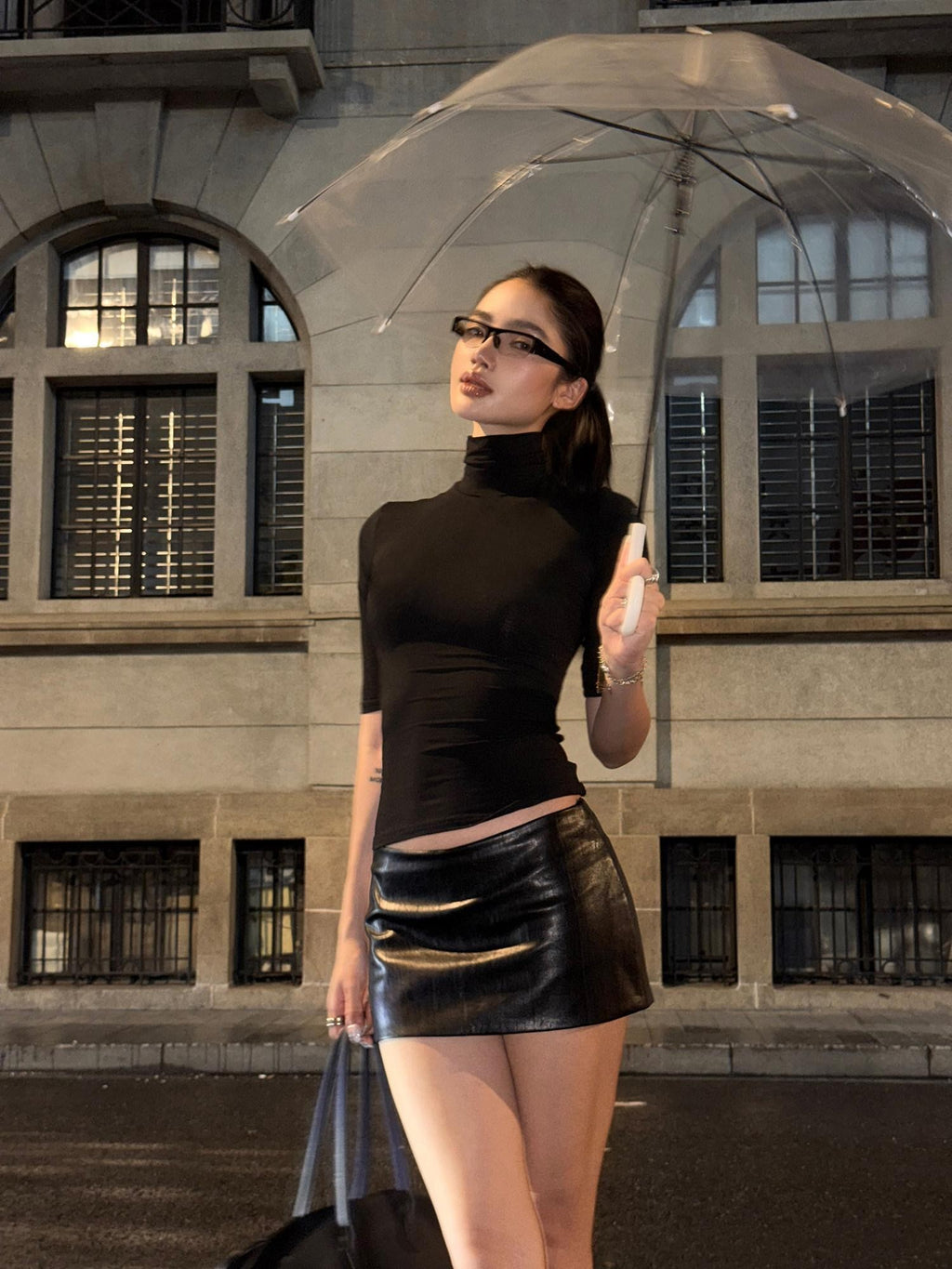 rovente Black Cooling Low Rise Bodycon Anti Exposure Women's Lined Mini Skirts