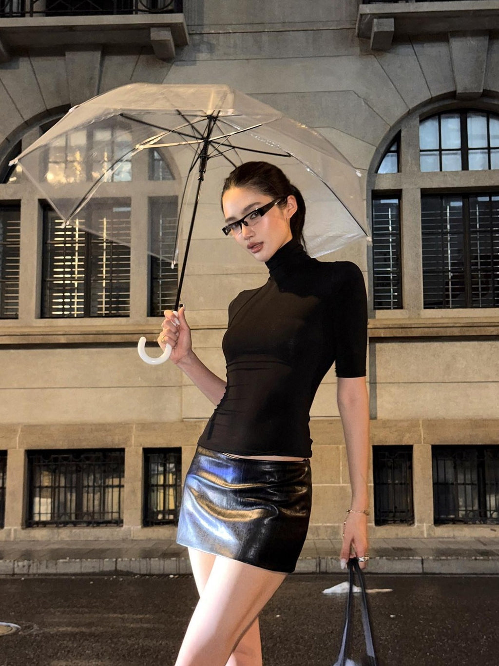 rovente Black Cooling Low Rise Bodycon Anti Exposure Women's Lined Mini Skirts