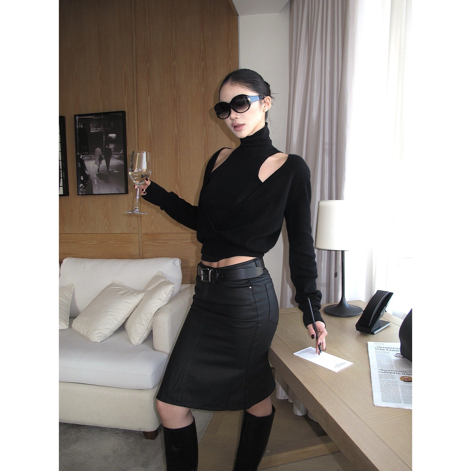 rovente_Black_Deep_V_Knit_Pullover_Loose_Women's_Viscose_Wool_Long_Sleeve_T-shirts_983652547014_MISSTT
