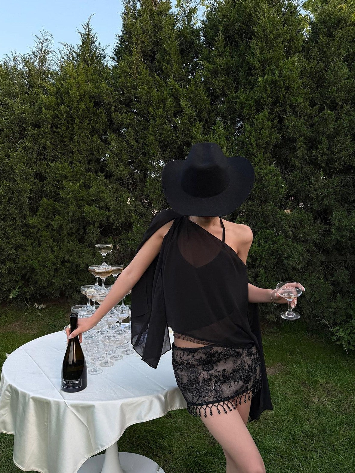 rovente Black Embroidered Sequin Cutout Bodycon Women's Mesh Mini Skirts