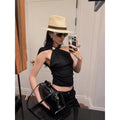 rovente_Black_Flame_3d_Embellished_Asymmetric_Fitted_Women's_Lyocell_Halter_Tops_1020527297164_MISSTT