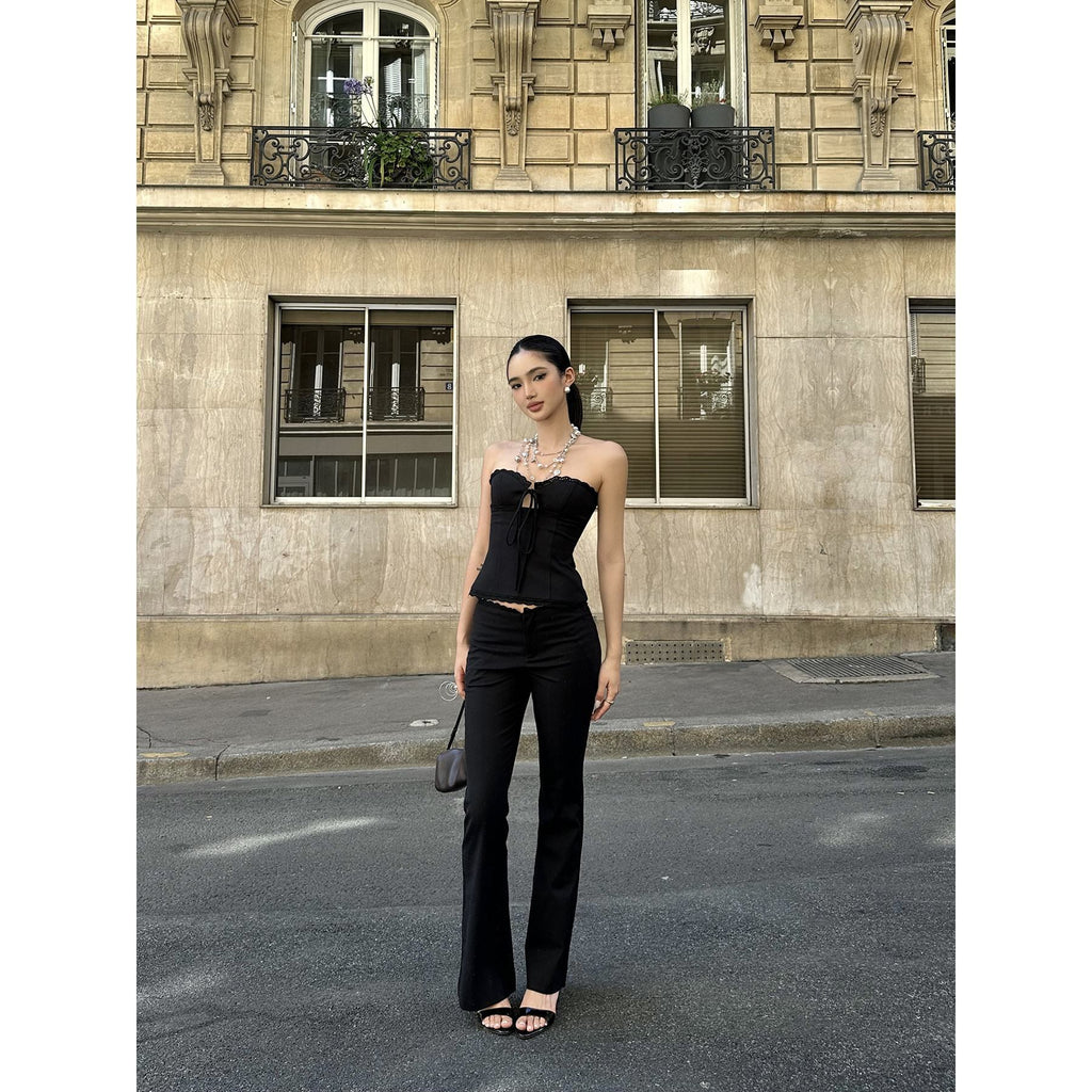 rovente_Black_Lace_Trim_Slim_Fit_Micro_Flare_Women's_Polyester_Bootcut_Pants_950855693476_MISSTT