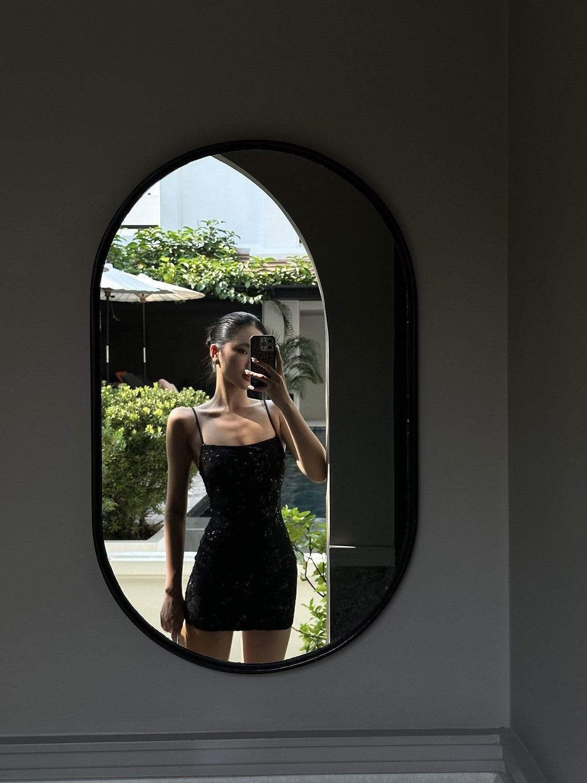 rovente Black Sequin Strappy Waist Cinch Women's Polyester Bodycon Mini Dresses